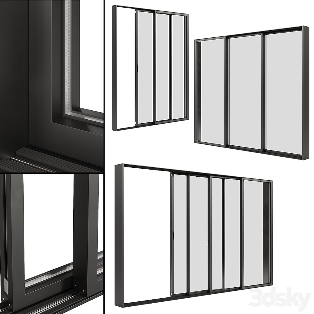 A set of sliding Metal Windows-Doors