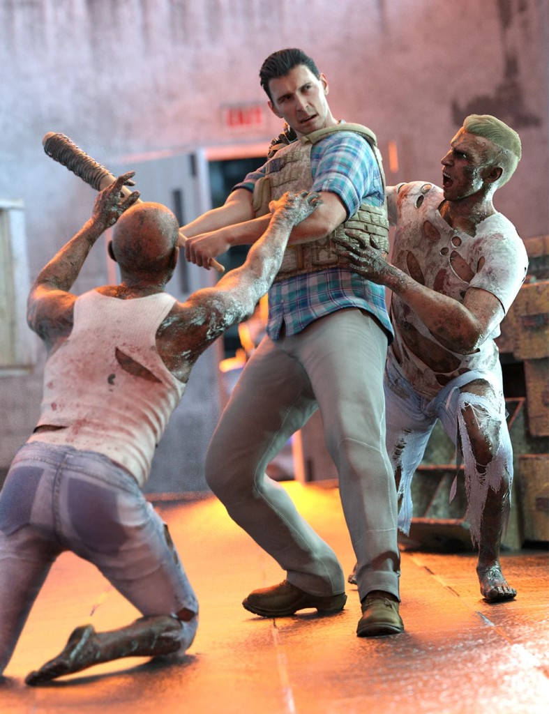 Zombie Hunter Poses for Genesis 8.1 Male