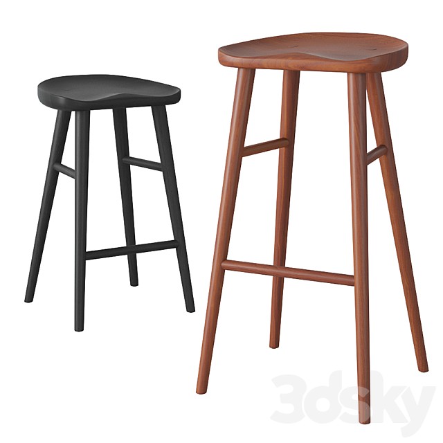 Rejuvenation Randle tractor bar stool and counter stool with wooden legs