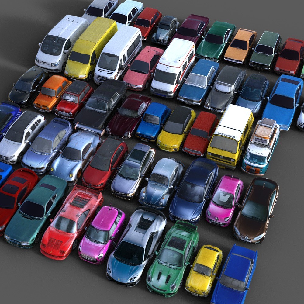 50 LowRez-European Cars for Daz Studio