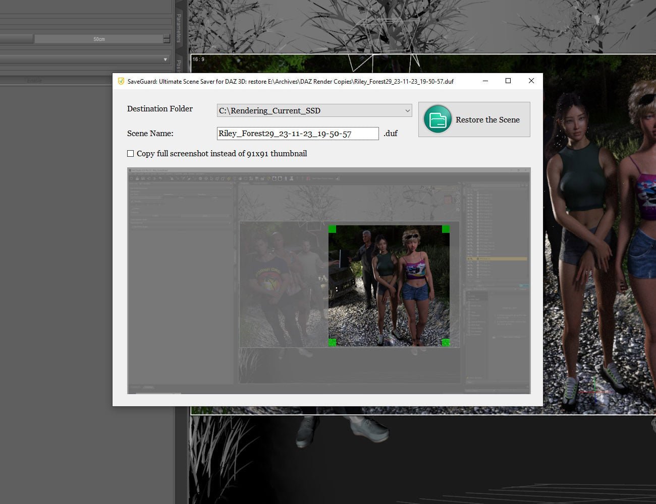 SaveGuard: Ultimate Scene Saver for Daz Studio Win 64