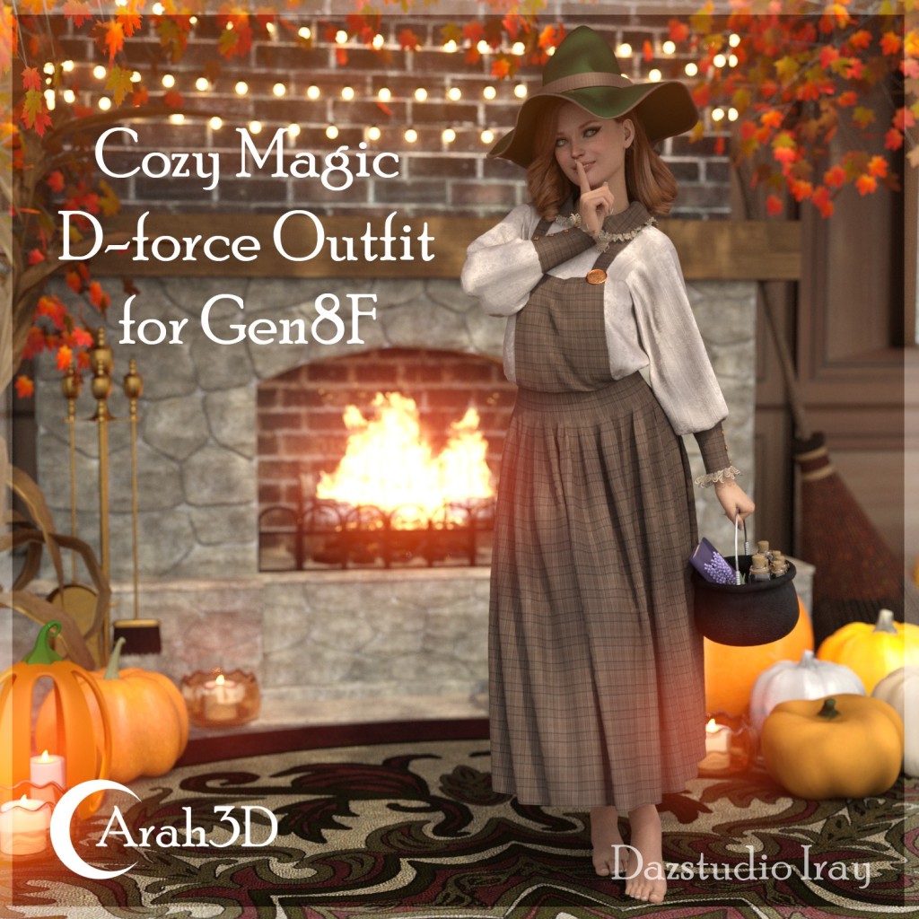 Arah3D Cozy Magic D-force Outfit for G8F