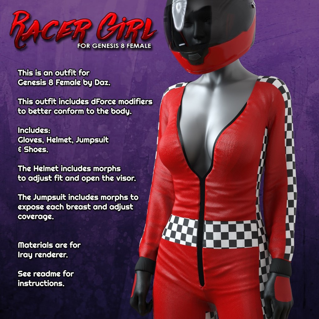 Exnem dForce Racer Girl for Genesis 8 Female