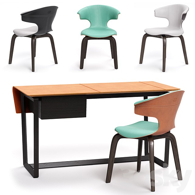 Poltrona Frau Montera Armchair and Fred desk