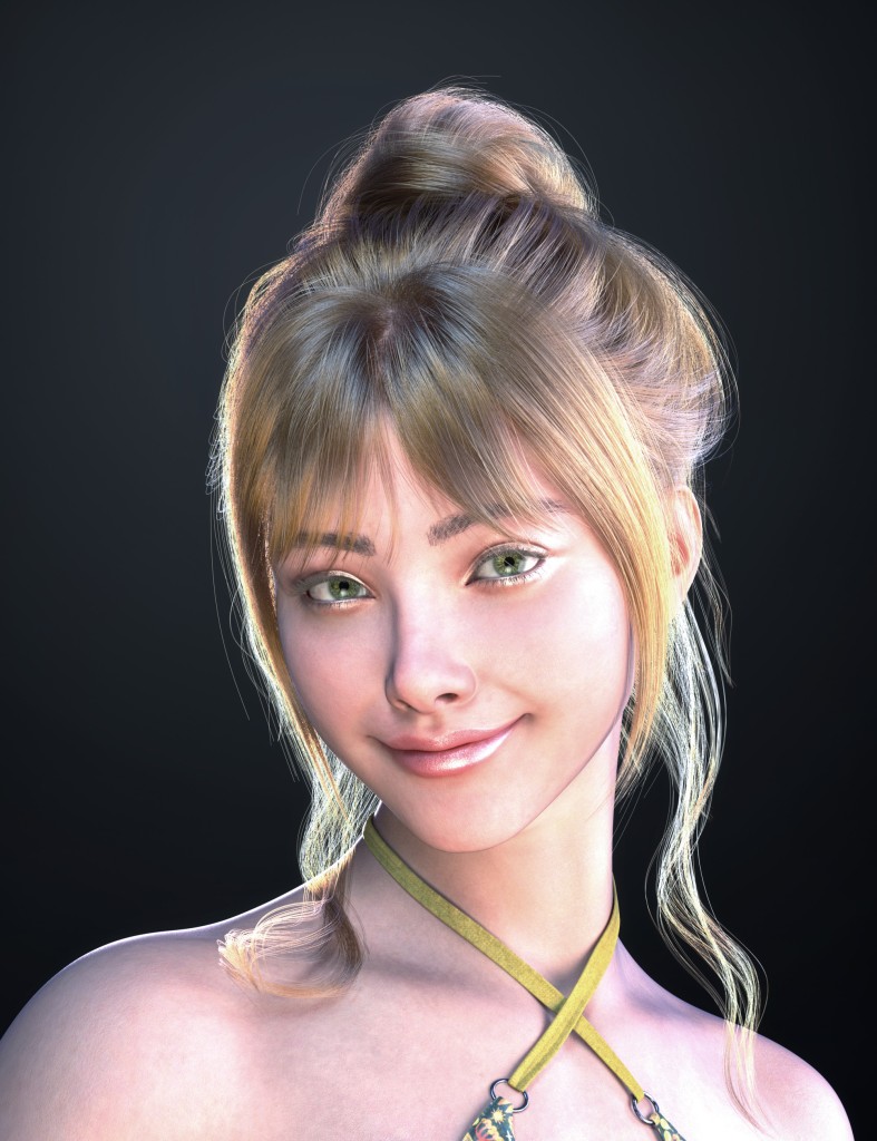 dForce Strand-Based FE Layered Updo Hair for Genesis 9,8 and 8.1