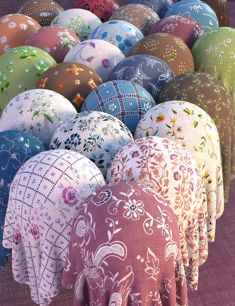 Embroidered Fabric Shader Presets: Linen and Cotton