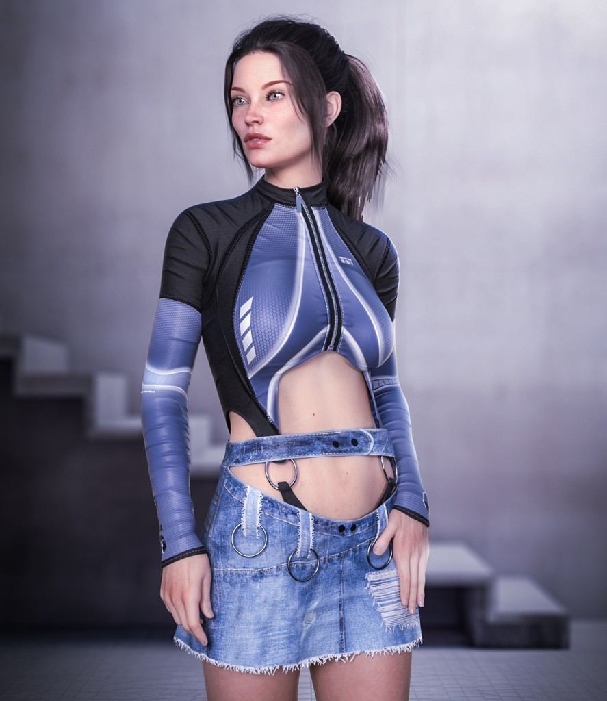 Punk Streetwear dforce outfit for Genesis 9,8 & 8.1 Female(s)