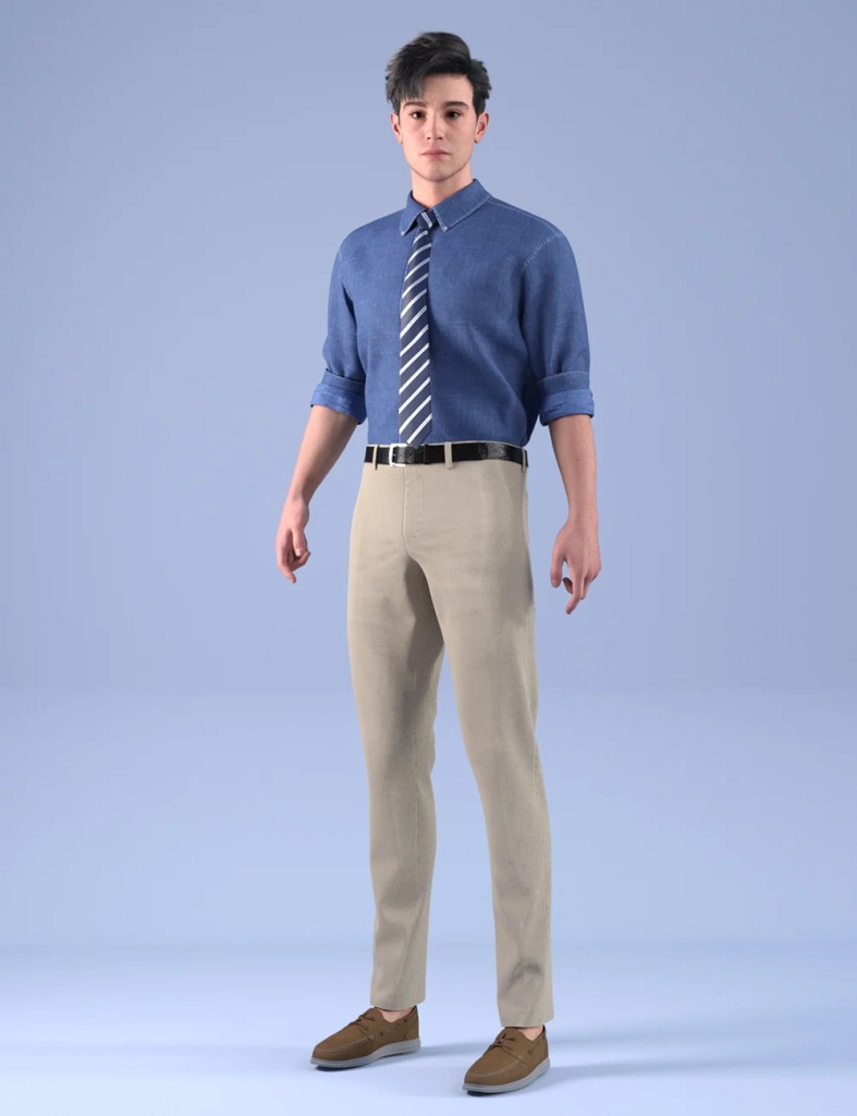 dForce HnC25 Man’s Denim Shirt Outfits for Genesis 9