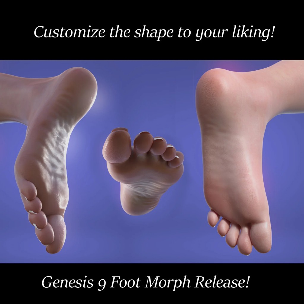 Necdaz3D – Genesis 9 Foot Morph Package