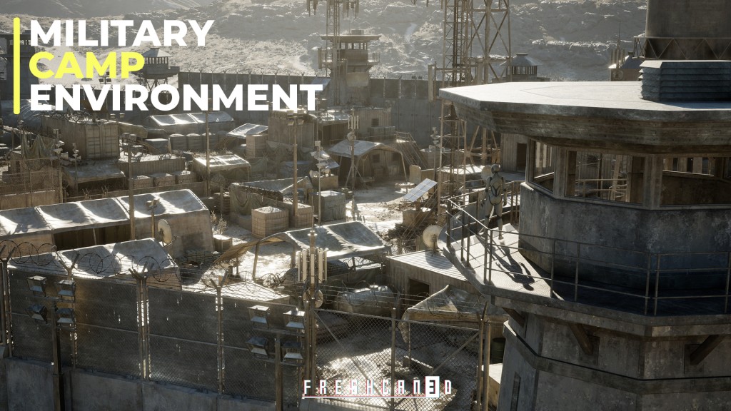 Military Base & Military Camp Environment 2x2km (Warzone Map, Military Props)