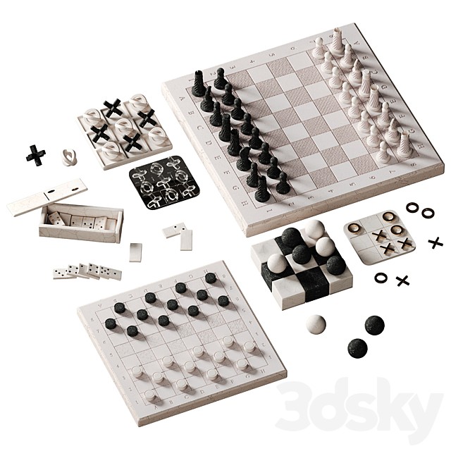 Decorative set with marble board games