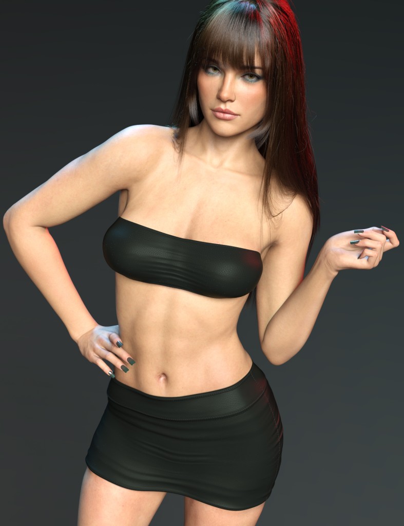 X-Fashion Angelina Leather Outfit for Genesis 9 and 8, 8.1 Female