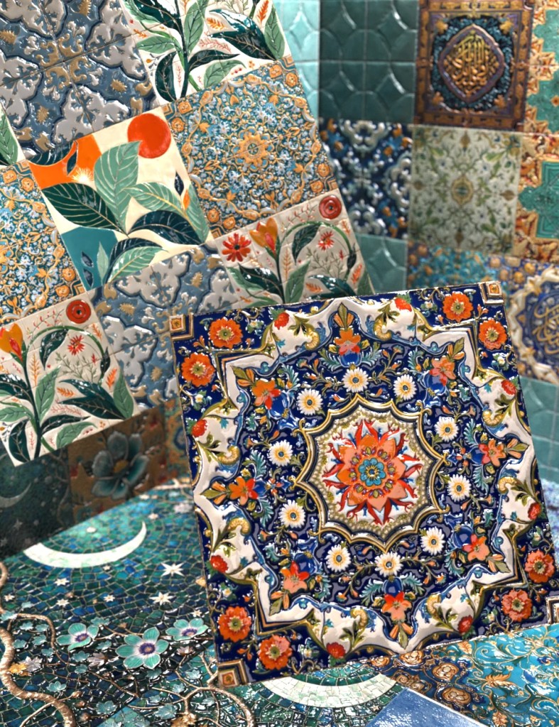 Oriental Tiles Iray Shader and Props Merchant Resource