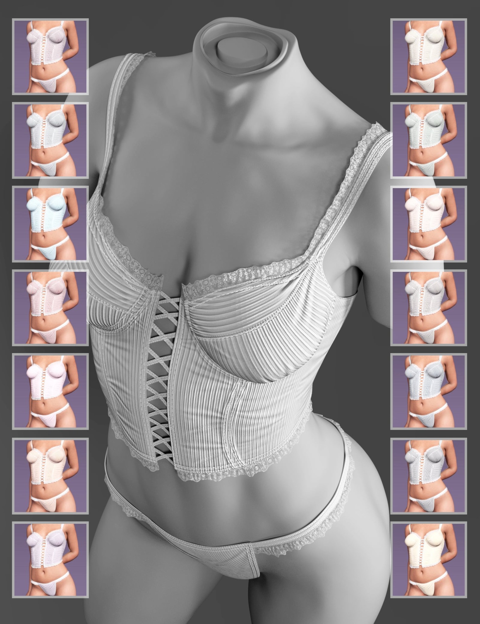 X-Fashion Sweet Underwear Lingerie for Genesis 9