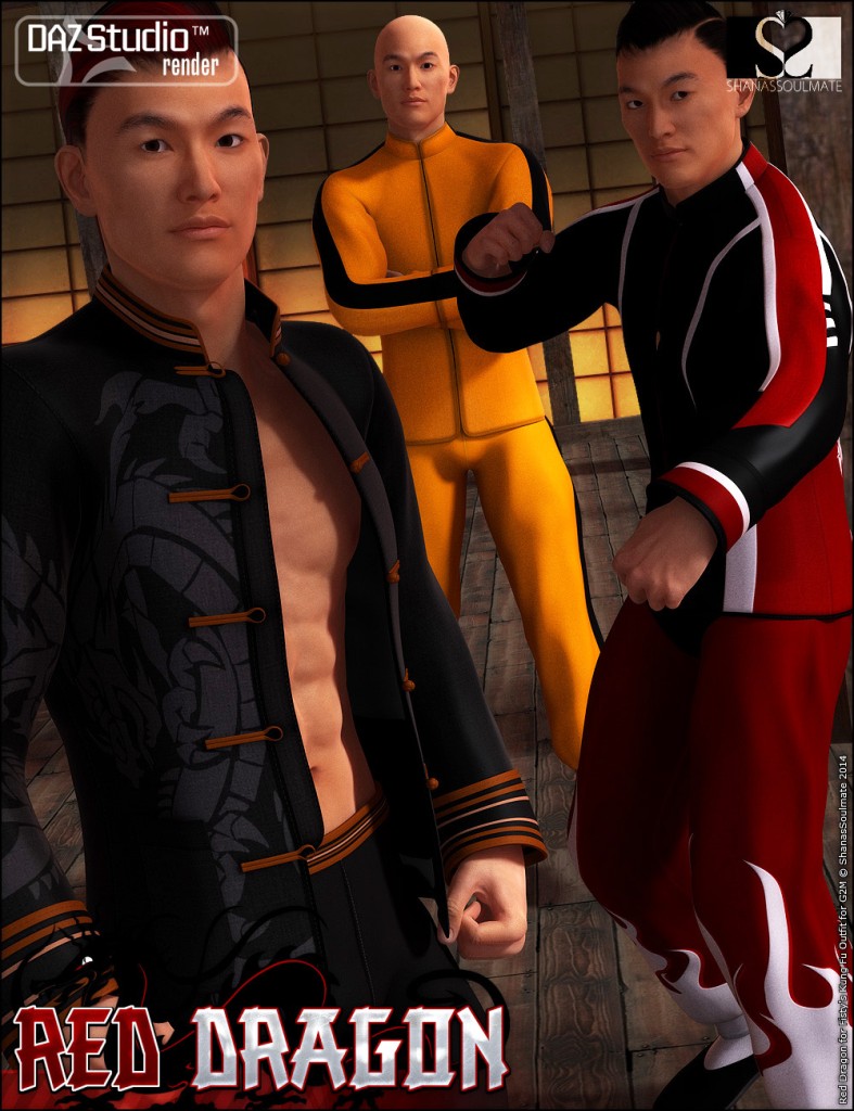 Red Dragon for Kung Fu Outfit