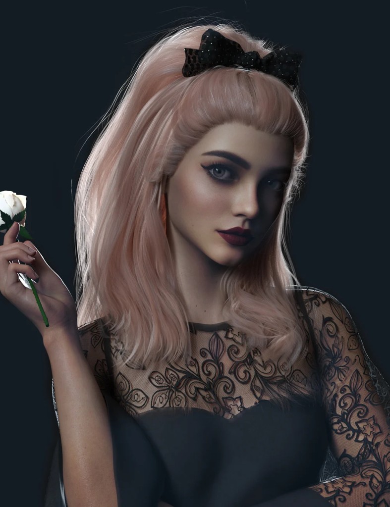 Ribbon Ferreira Hair for Genesis 8 and 8.1 Females