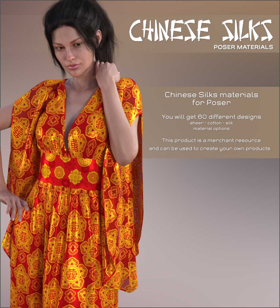 Daz Iray - Chinese Silks 2D Graphics Merchant Resources Atenais