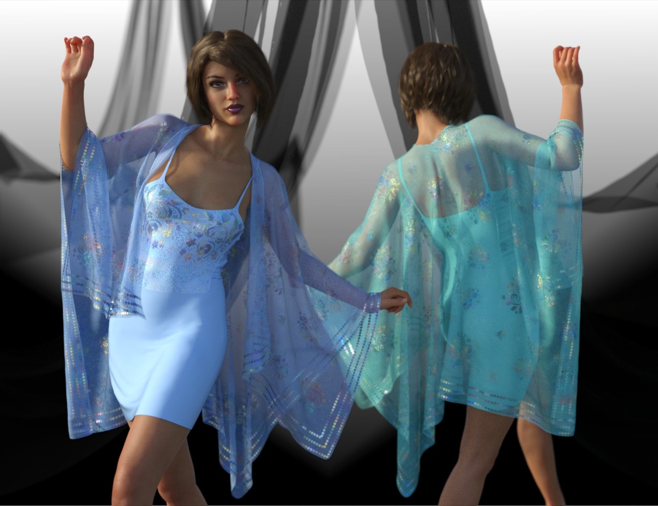 dForce Shirred Dress Outfit for Genesis 8 Female(s)