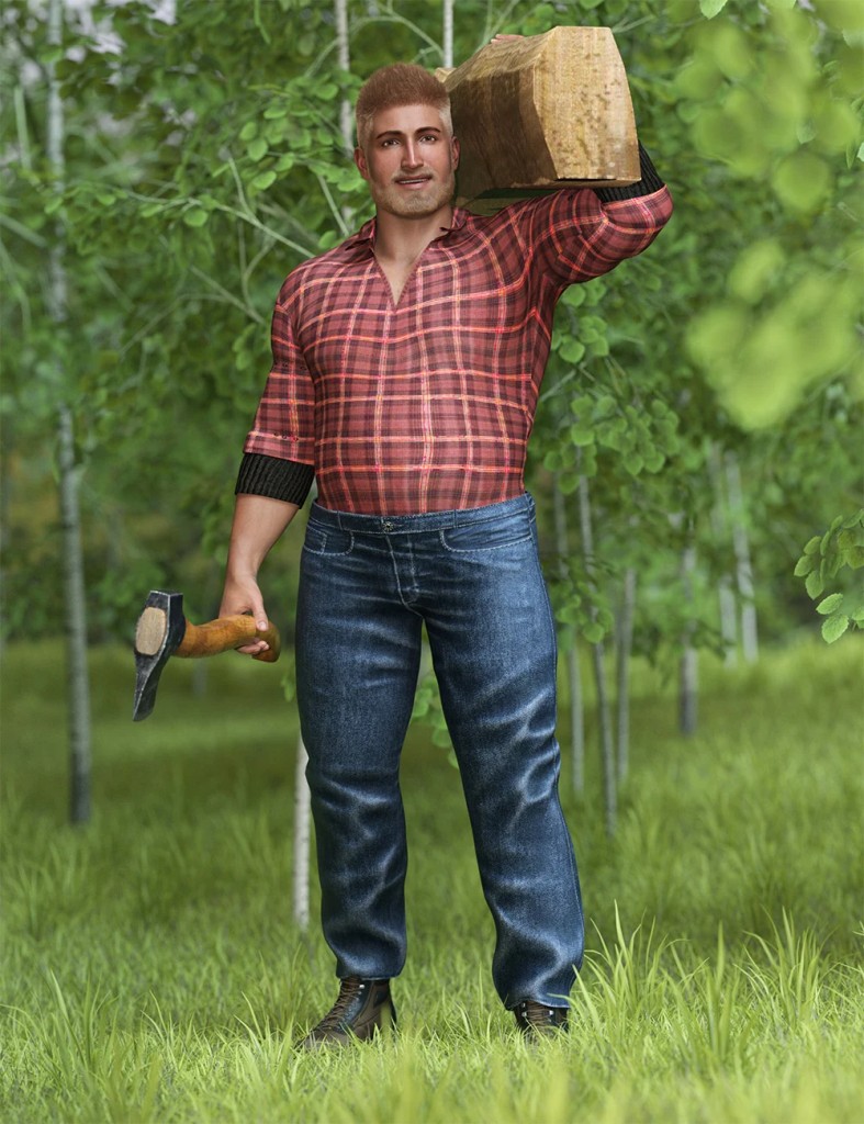 Axe Man Poses for Mateo Mountain Man 9