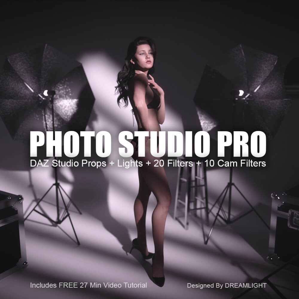 Photo Studio PRO – Props, Lights, 30 Filters + Video (is a YouTube link)