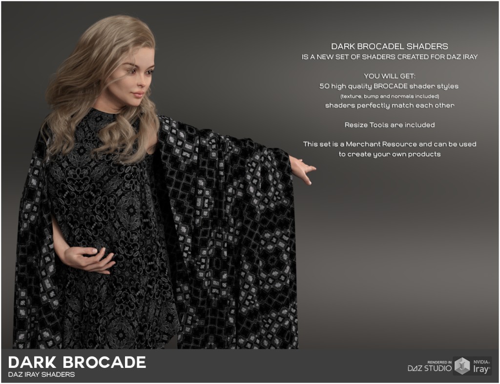 Daz Iray - Dark Brocade 2D Graphics Merchant Resources Atenais