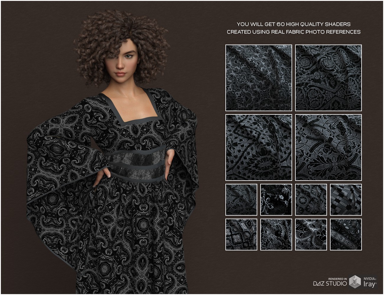 Daz Iray - Dark Brocade 2D Graphics Merchant Resources Atenais