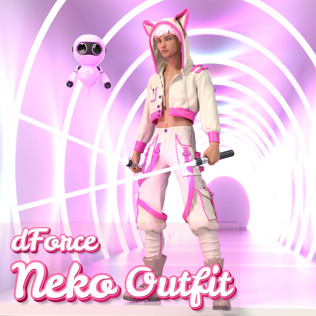 dForce Neko Outfit for Genesis 8 Male