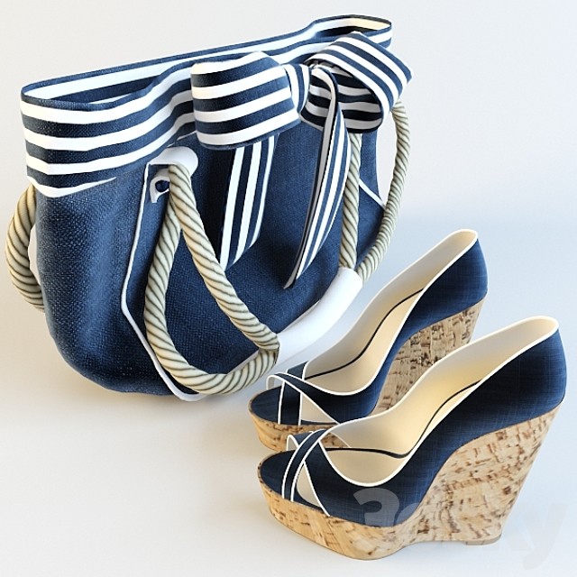 shoes + bag in marine style