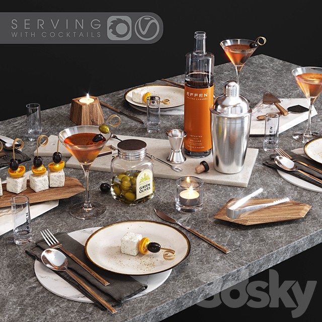Serving with cocktails