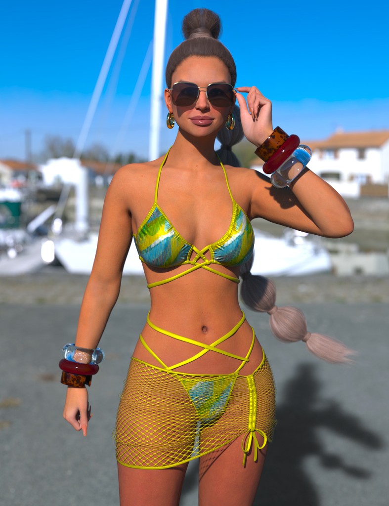 InStyle – X-Fashion Criss Cross Swimsuit for Genesis 9 Add-On