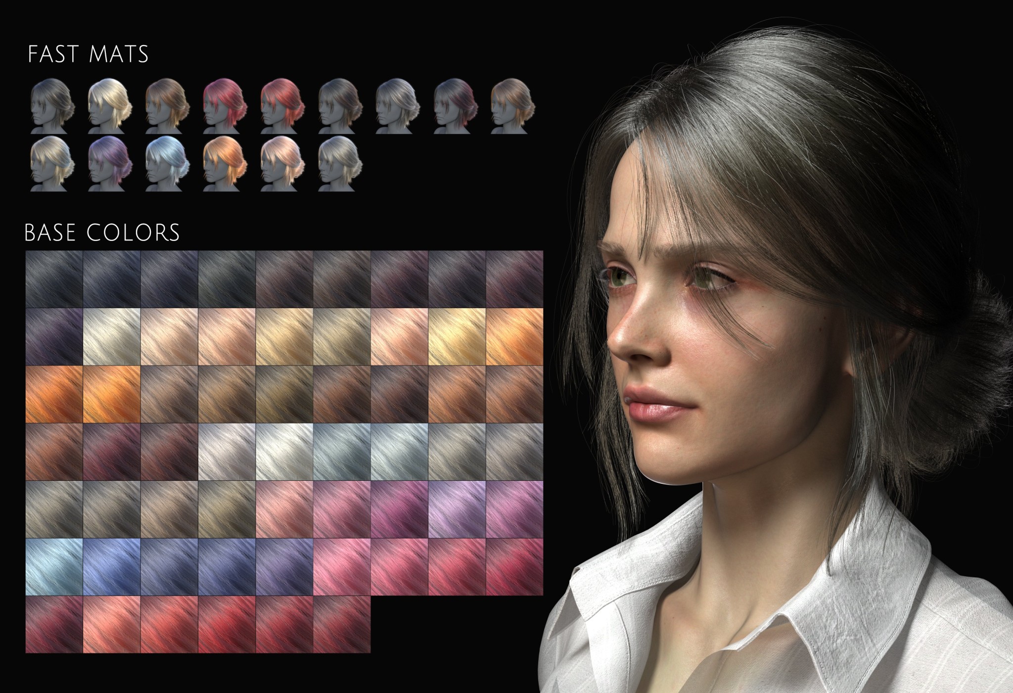 dForce Strand-Based FE Messy Updo Hair for Genesis 9,8 and 8.1