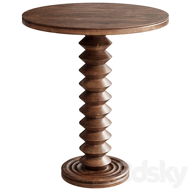 French Wood Side Table by Charles Dudouyt