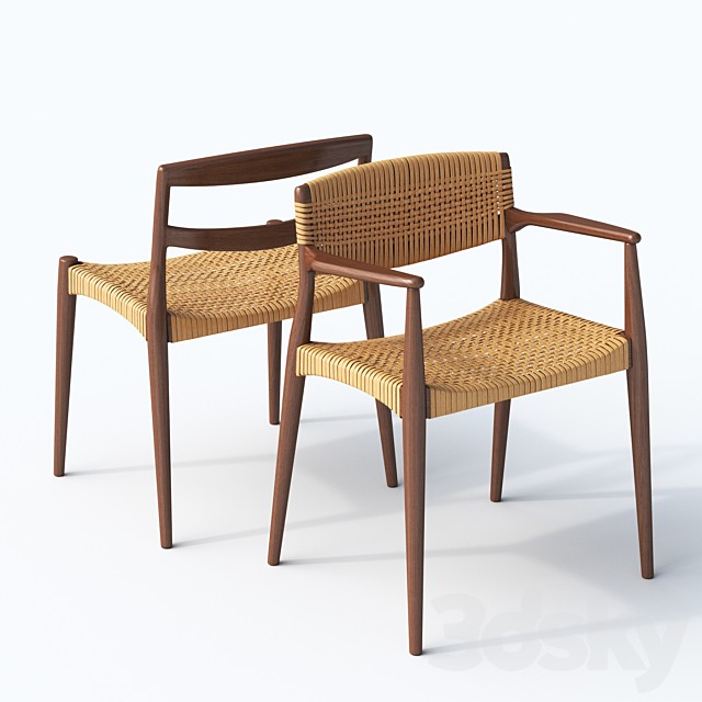 Chair and armchair Ejner Larsen & Aksel Bender Madsen