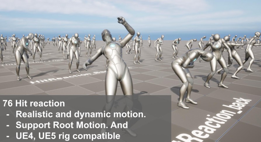 Hit Reaction Animation Pack UE4/UE5