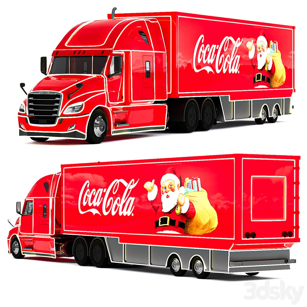Freightliner Cascadia Santa Claus truck