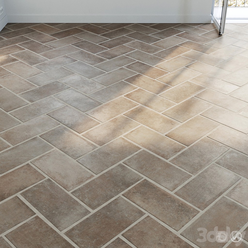 Ceramic tile set 01 - Terracotta Herringbone
