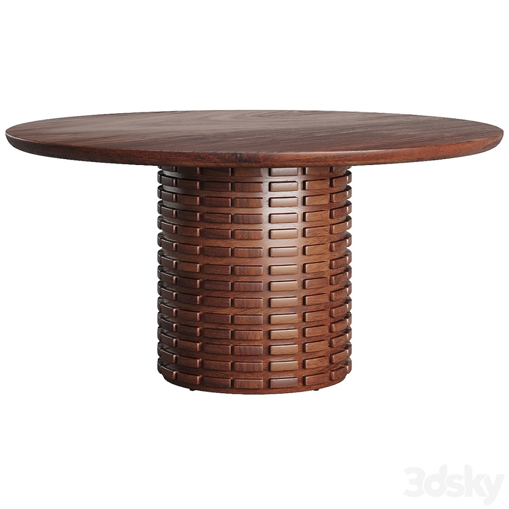 Toron Round Mahogany Wood Dining Table