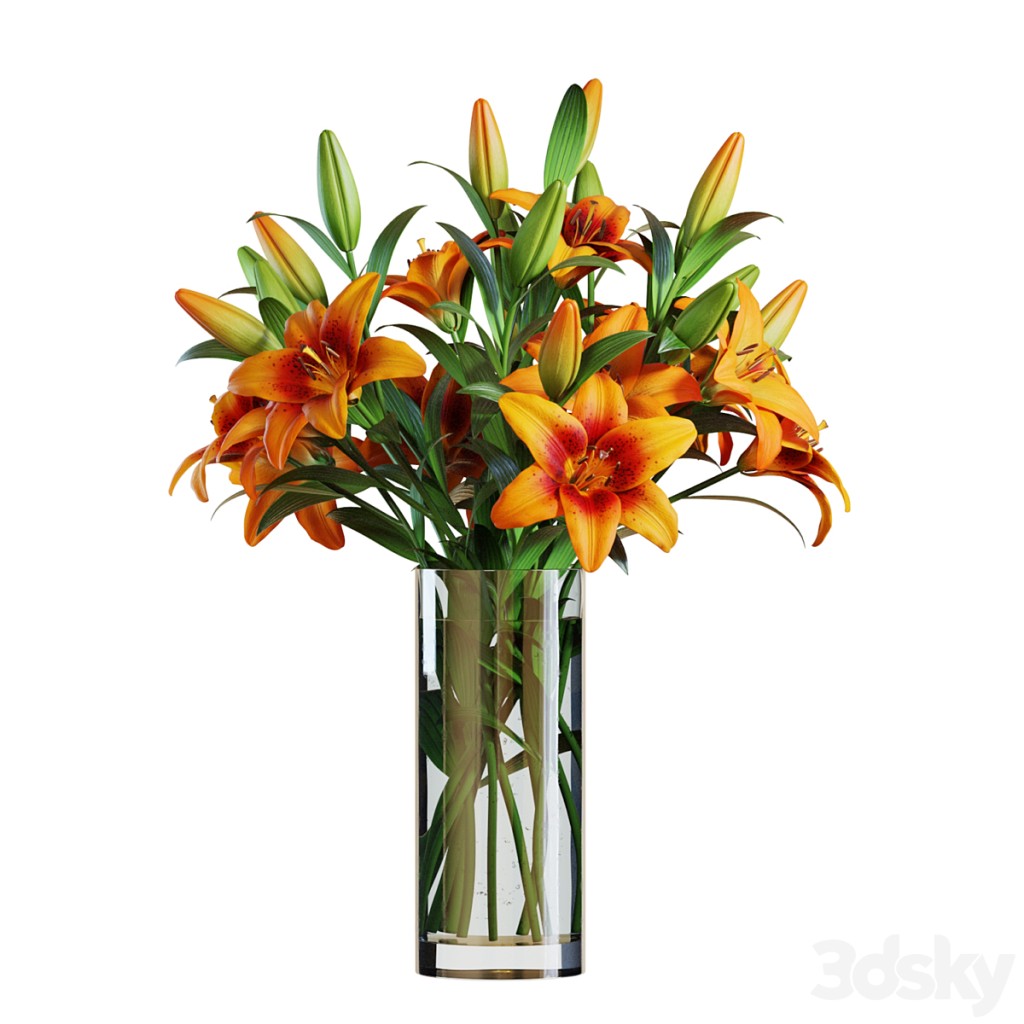 Flower Set 13 / Orange Lilies Bouquet