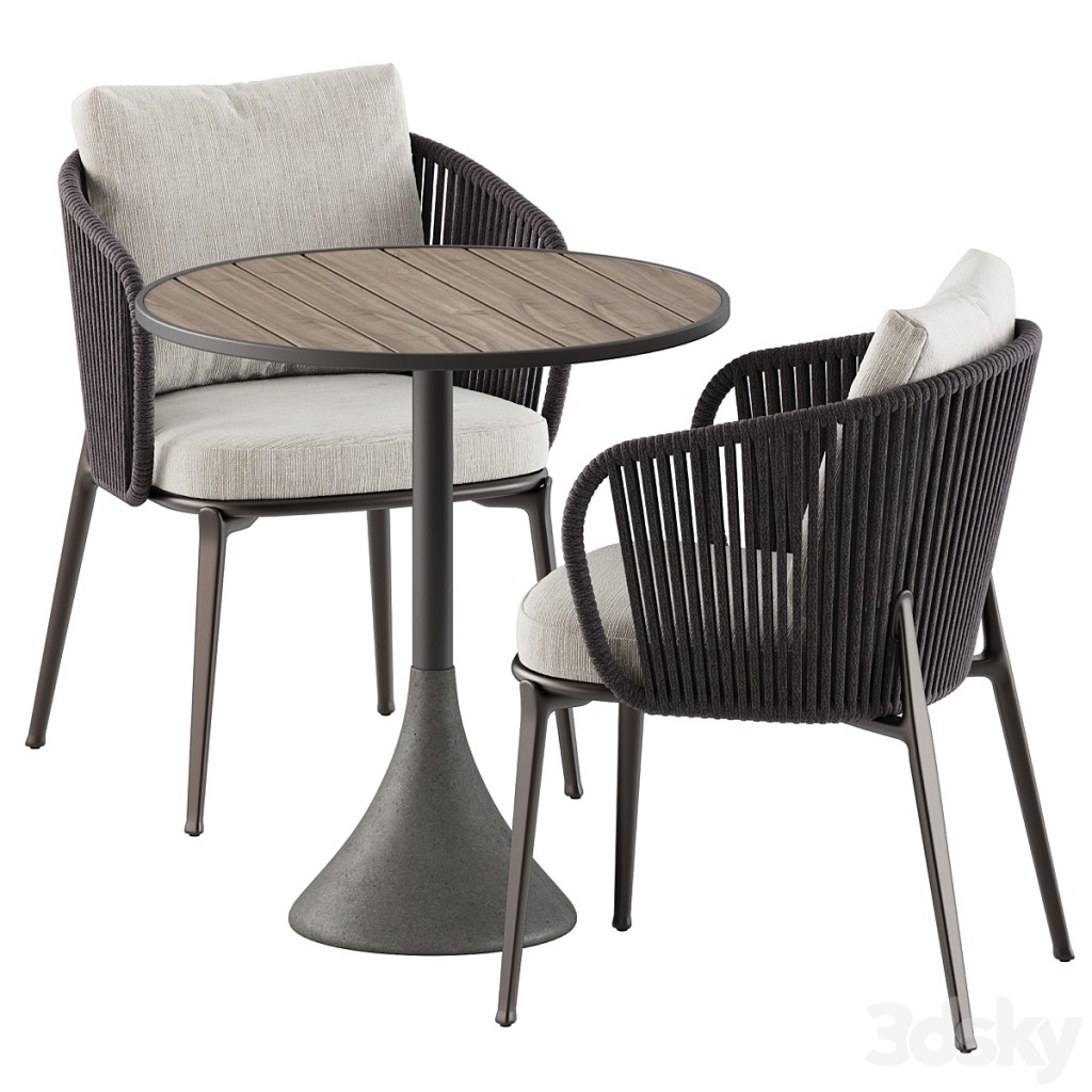 Marina chairs by Poliform and Concreto table by Ethimo