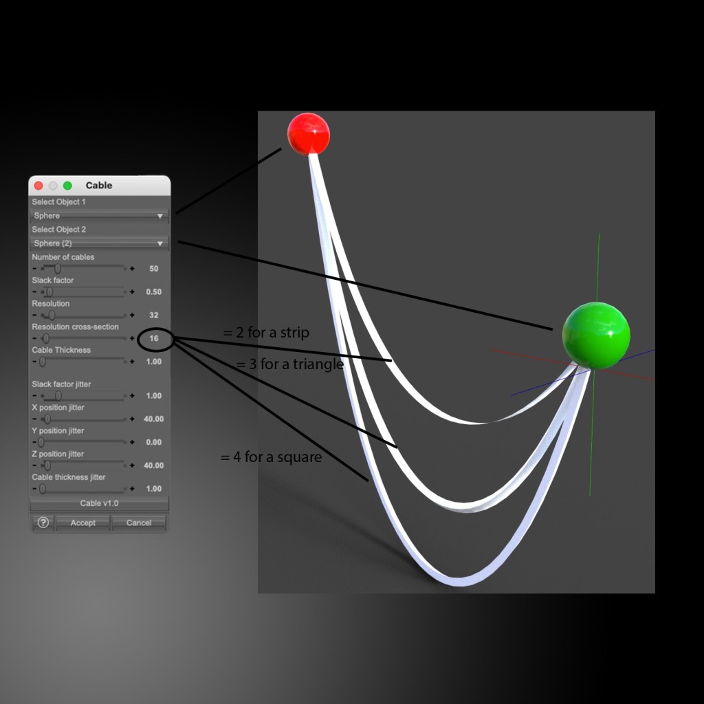 Cable - a DAZ Studio script to generate cables and wires