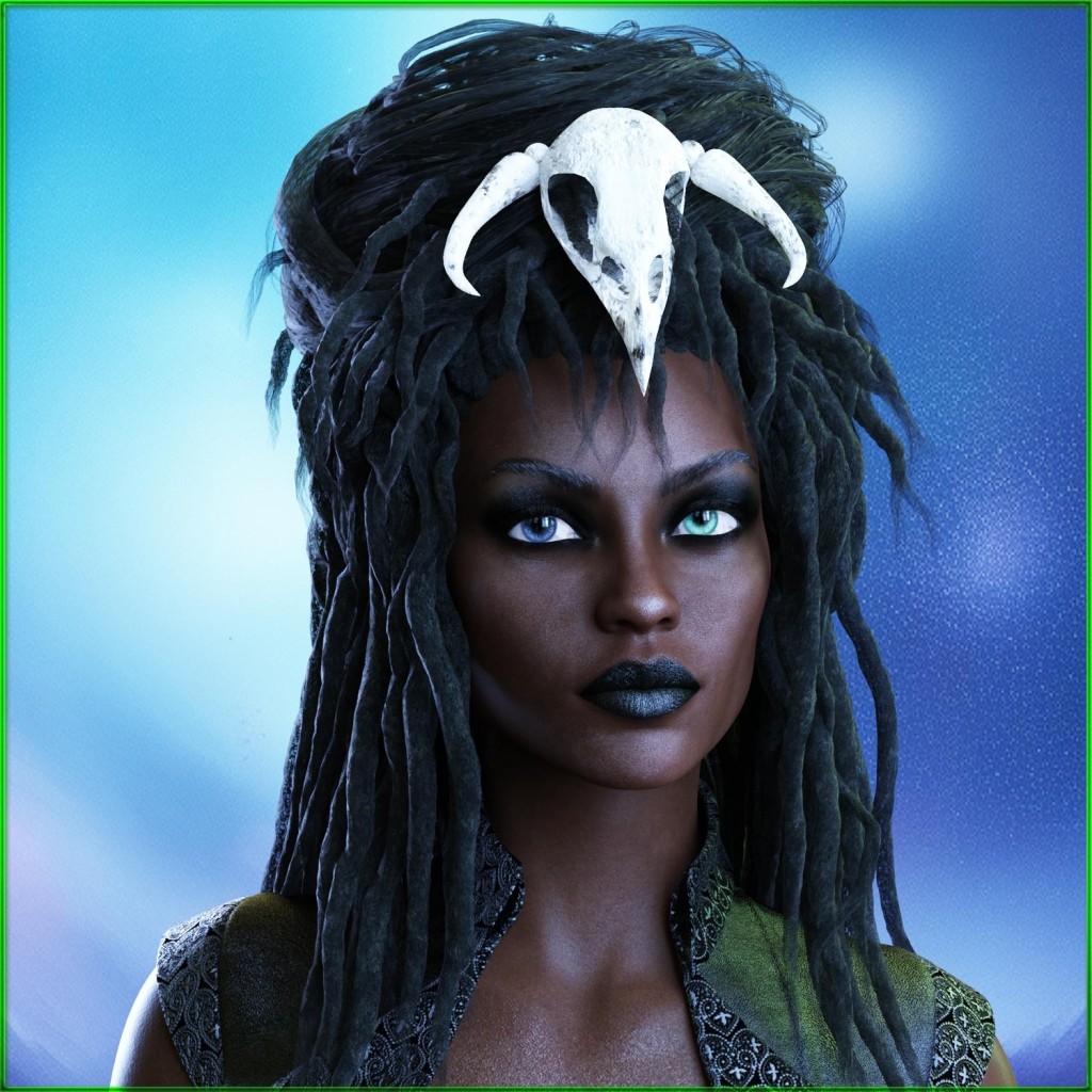 Prae-Voodoo Priestess Hair For G8/G9 Daz