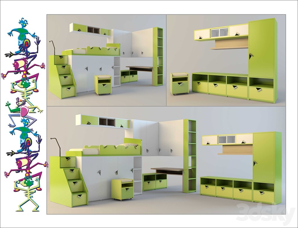 Modular furniture for the nursery.