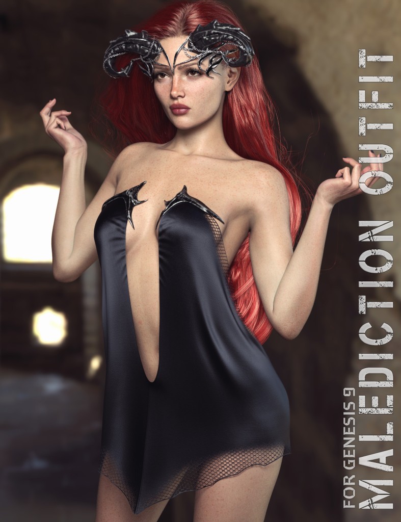 dForce Malediction Outfit for Genesis 9 3D Figure Assets lilflame