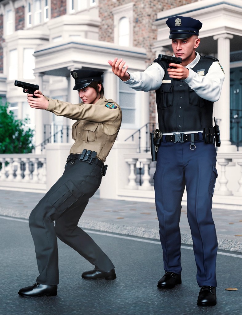 dForce Police Officer Uniform for Genesis 9 Add-On