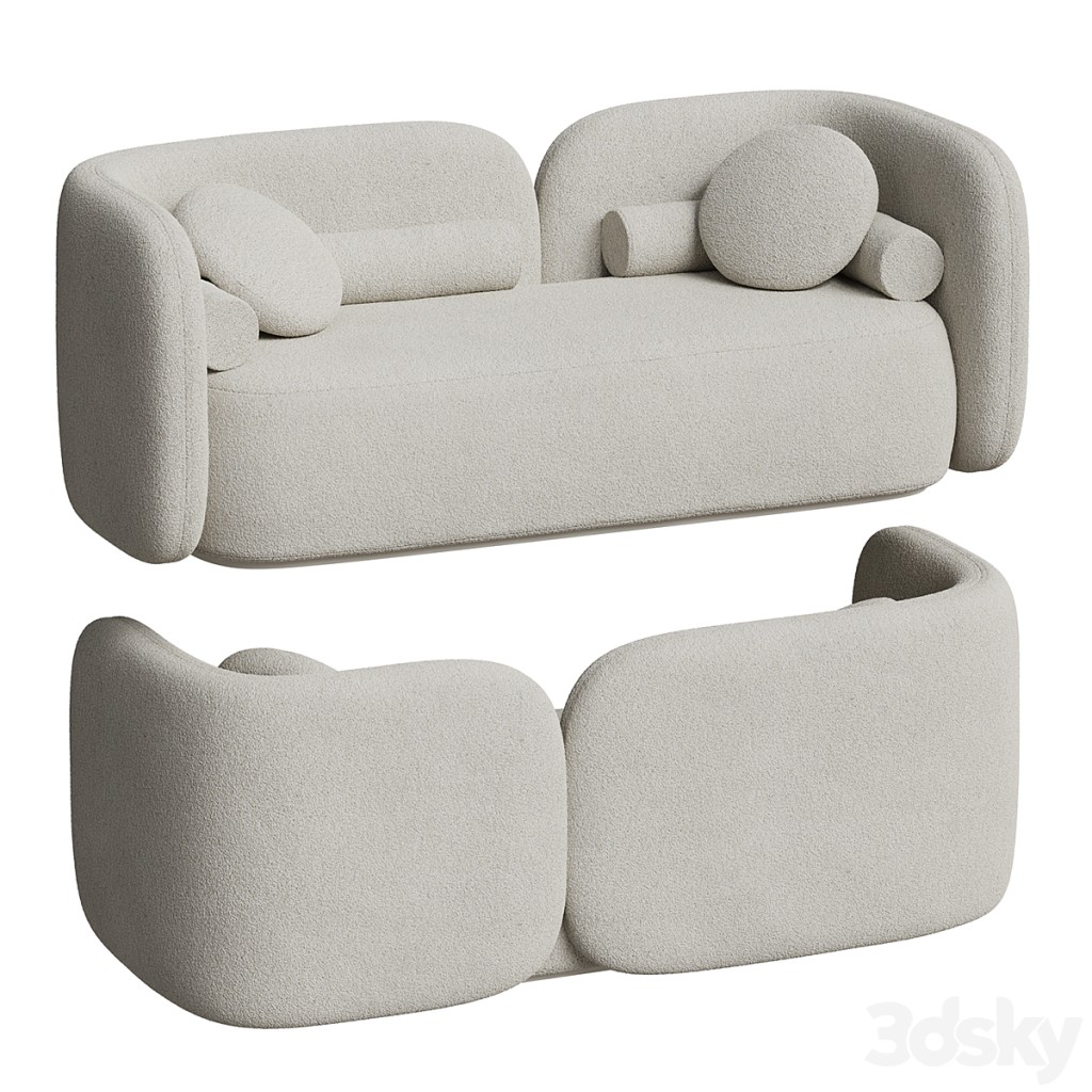 Nordic White 3 Seater Sofa