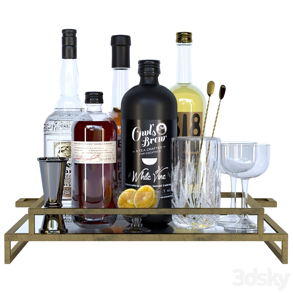 Collection of elite alcohol. Cocktail