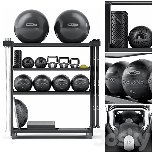 Stylish fitness set from Technogym SKILLTOOLS Kit. Sport equipment