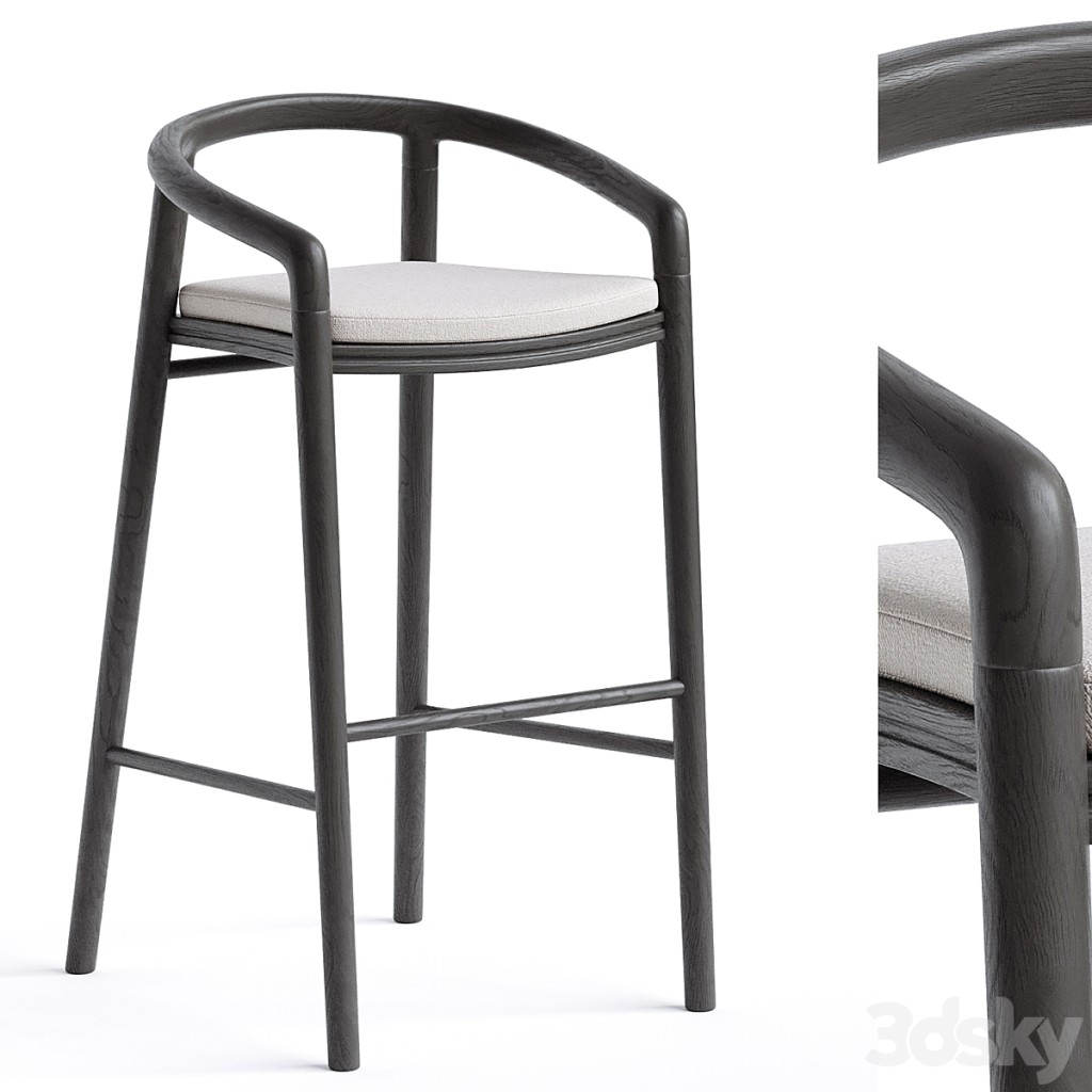 Solid Bar Stool with back Manutti