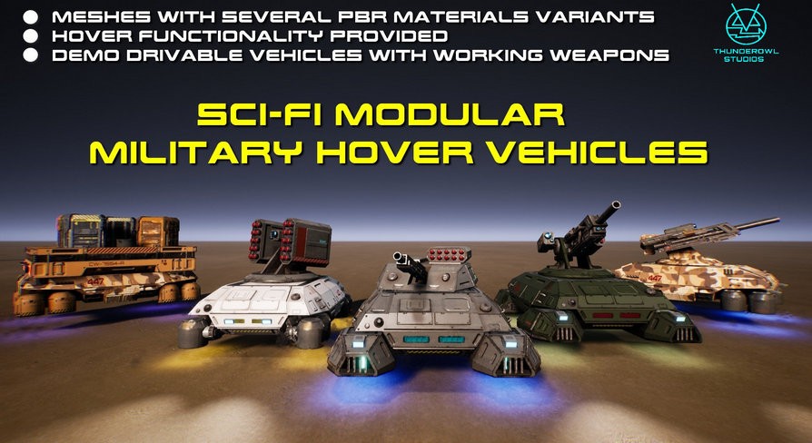 Sci-Fi Modular Hover Vehicles UE5.4