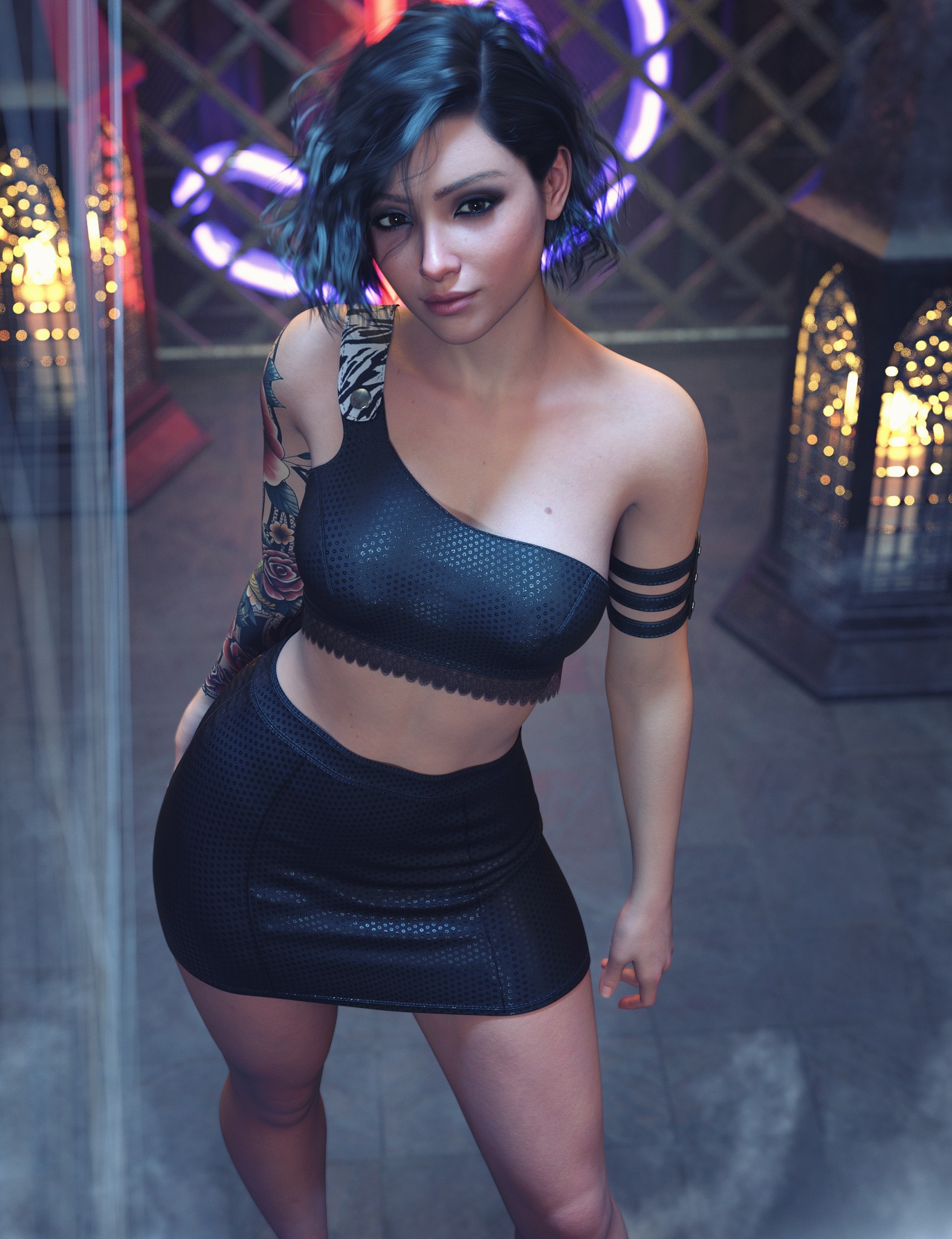 dForce Stylish Mini Skirt Outfit for Genesis 9, 8.1 and 8 Female
